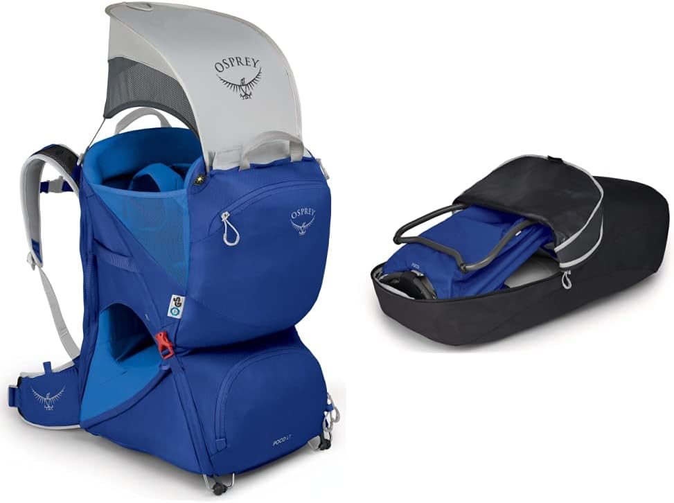Osprey Poco LT Lightweight Child Carrier and Backpack for Travel Deep Teal Minimum load 238lbs  Maximum load 485lbsBlue Sky