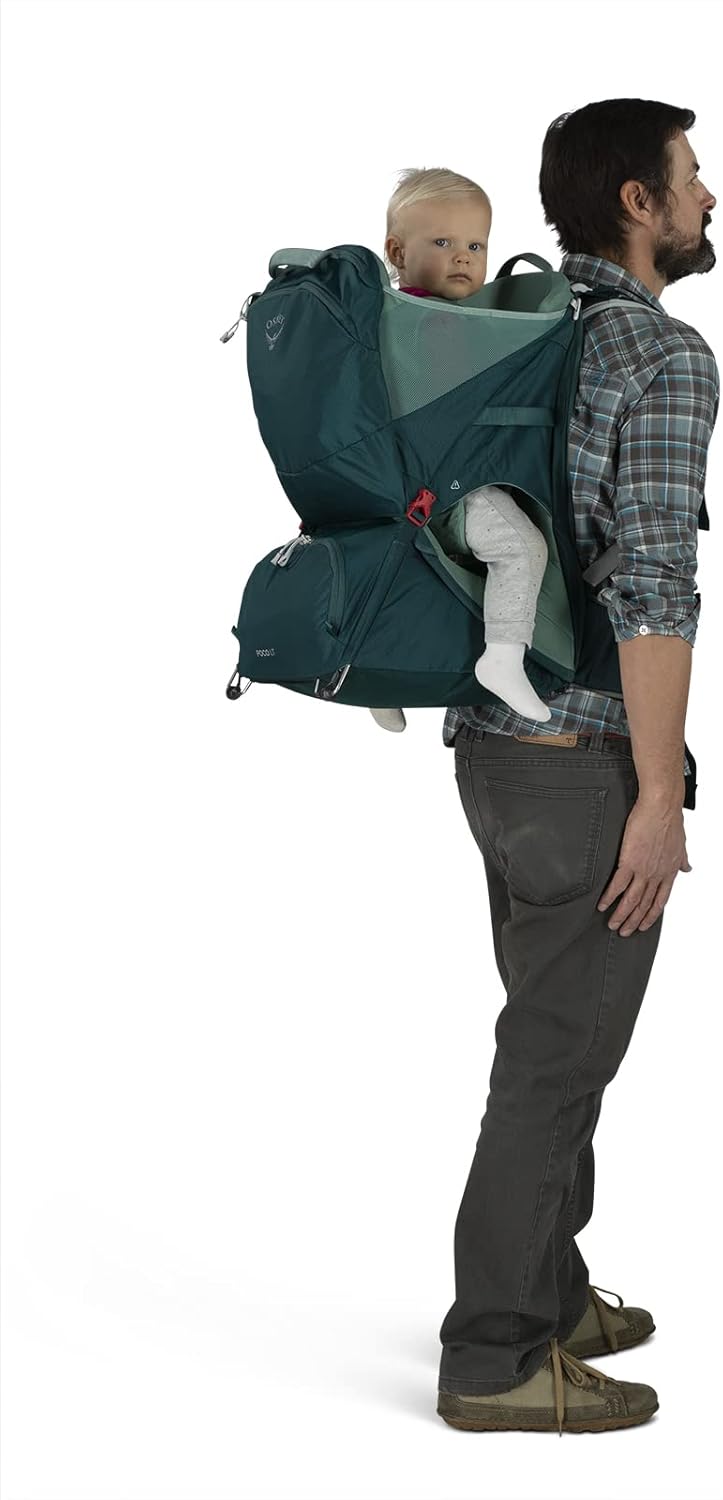Osprey Poco LT Lightweight Child Carrier and Backpack for Travel Deep Teal Minimum load 238lbs  Maximum load 485lbsStarry Black