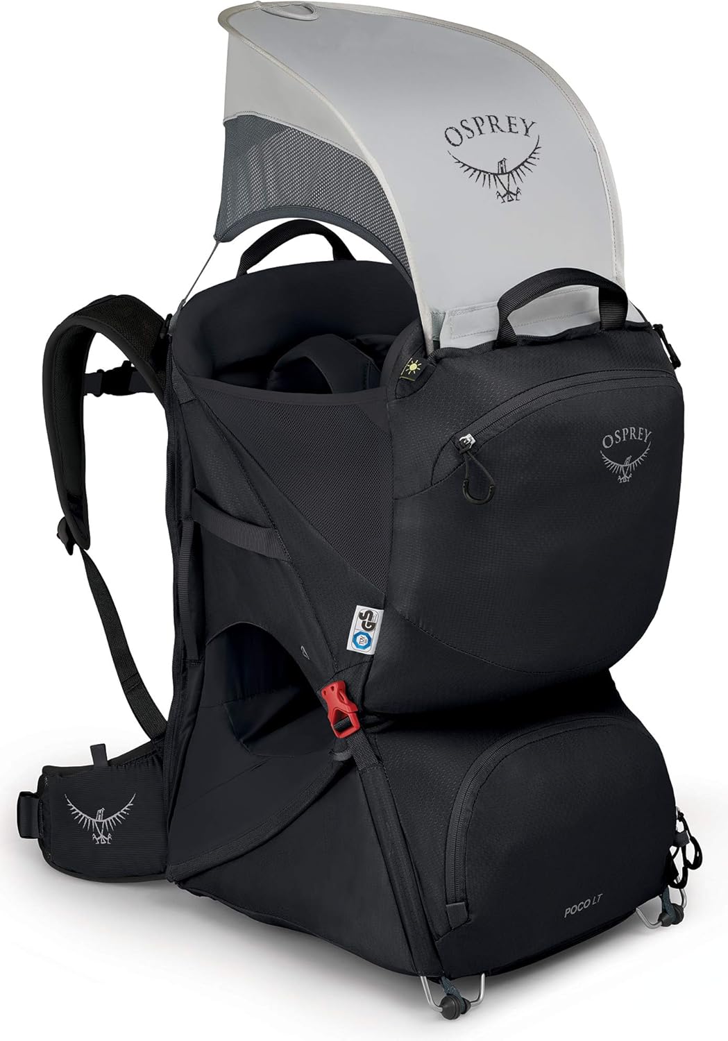 Osprey Poco LT Lightweight Child Carrier and Backpack for Travel Deep Teal Minimum load 238lbs  Maximum load 485lbsStarry Black