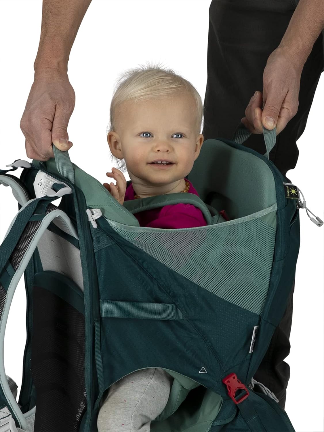 Osprey Poco LT Lightweight Child Carrier and Backpack for Travel Deep Teal Minimum load 238lbs  Maximum load 485lbsTungsten Grey