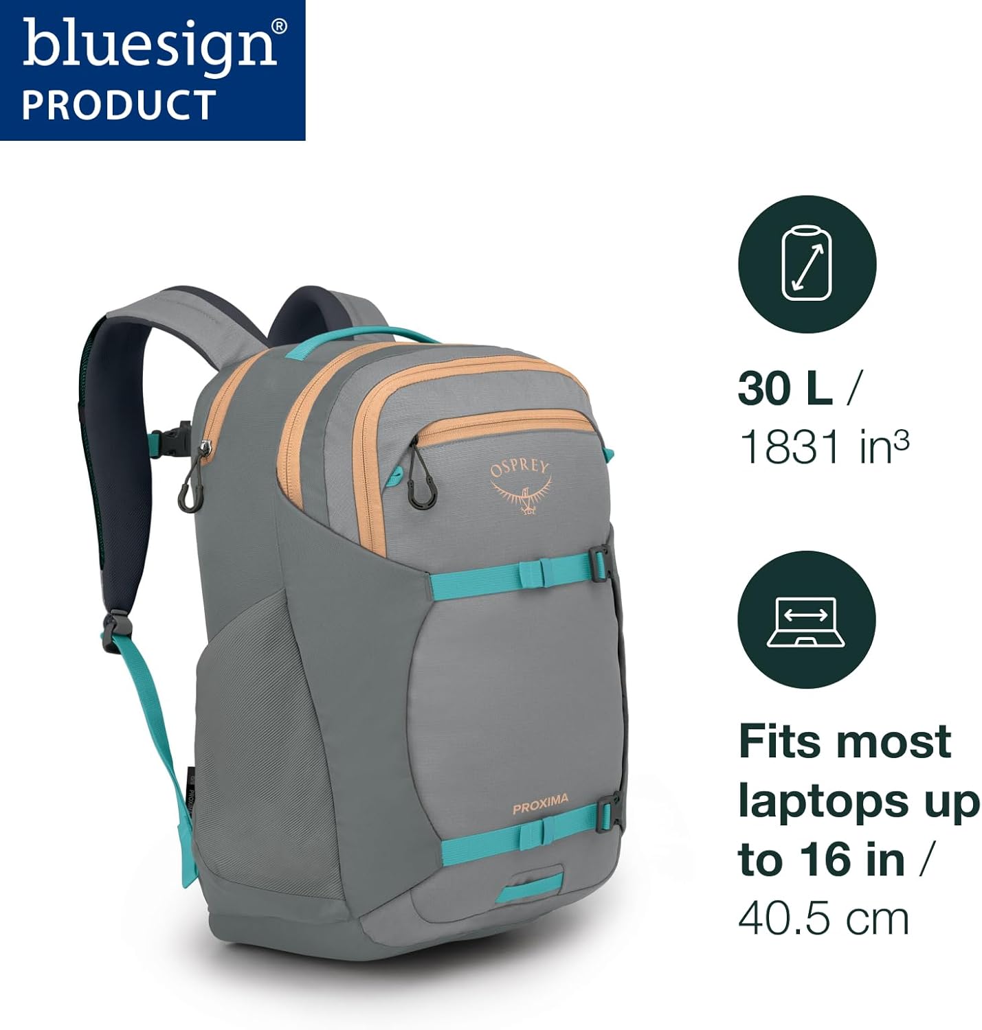 Osprey Proxima Laptop Commuter Backpack BlackFind the Way PrintBlack