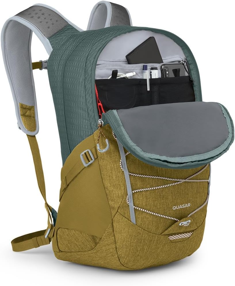 Osprey Quasar Commuter Backpack BlackGreen TunnelBrindle Brown