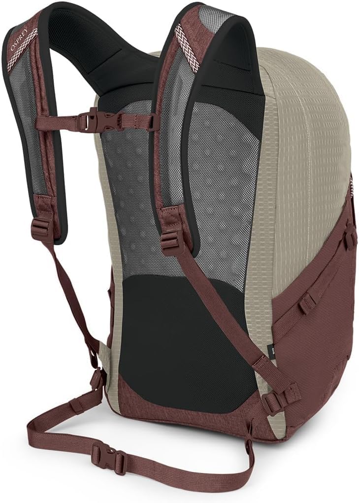 Osprey Quasar Commuter Backpack BlackSawdust TanRaisin Red
