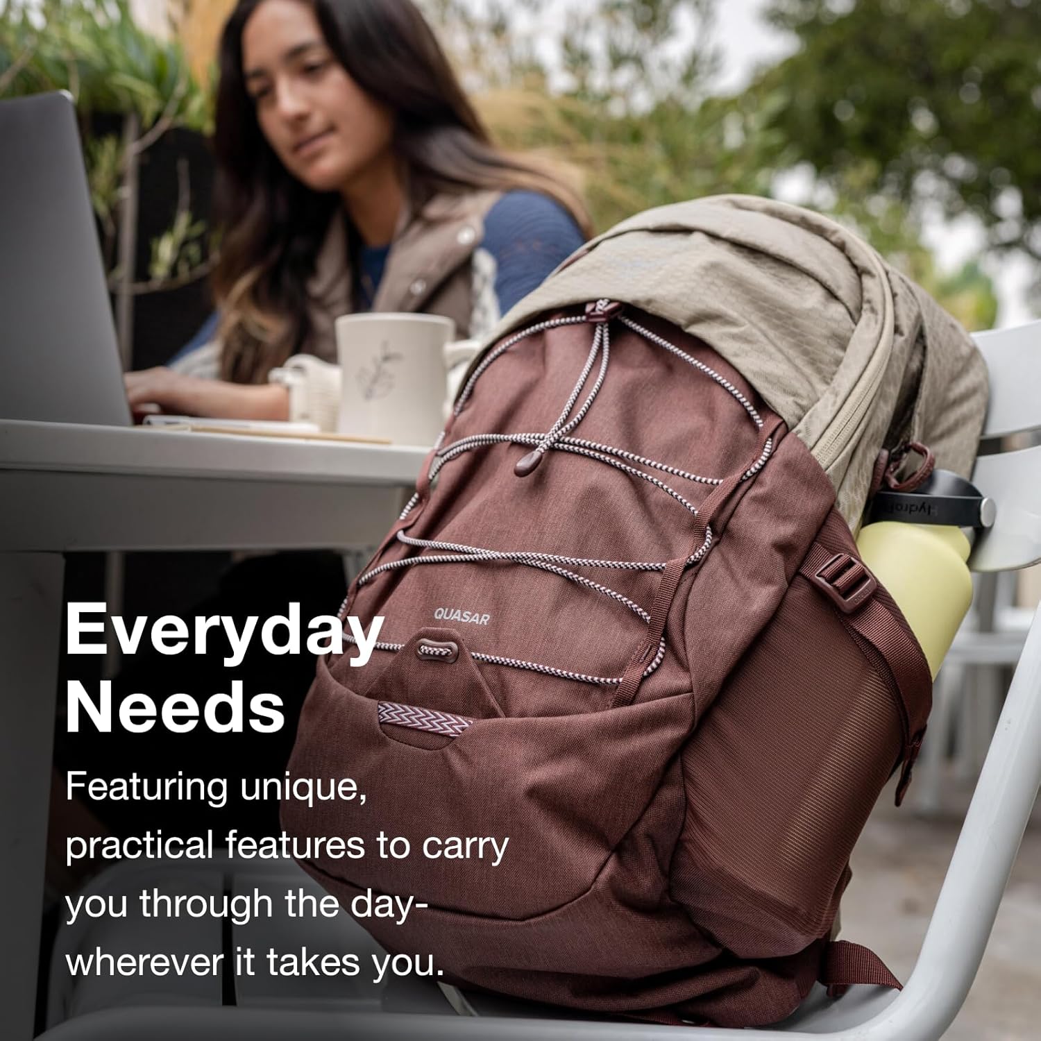 Osprey Quasar Commuter Backpack BlackSawdust TanRaisin Red