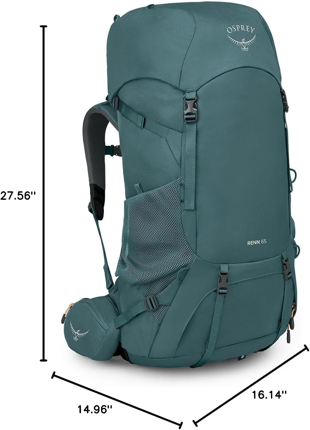 Osprey Renn 65L Womens Backpacking Backpack Cascade BlueMelon OrangeCascade BlueMelon Orange