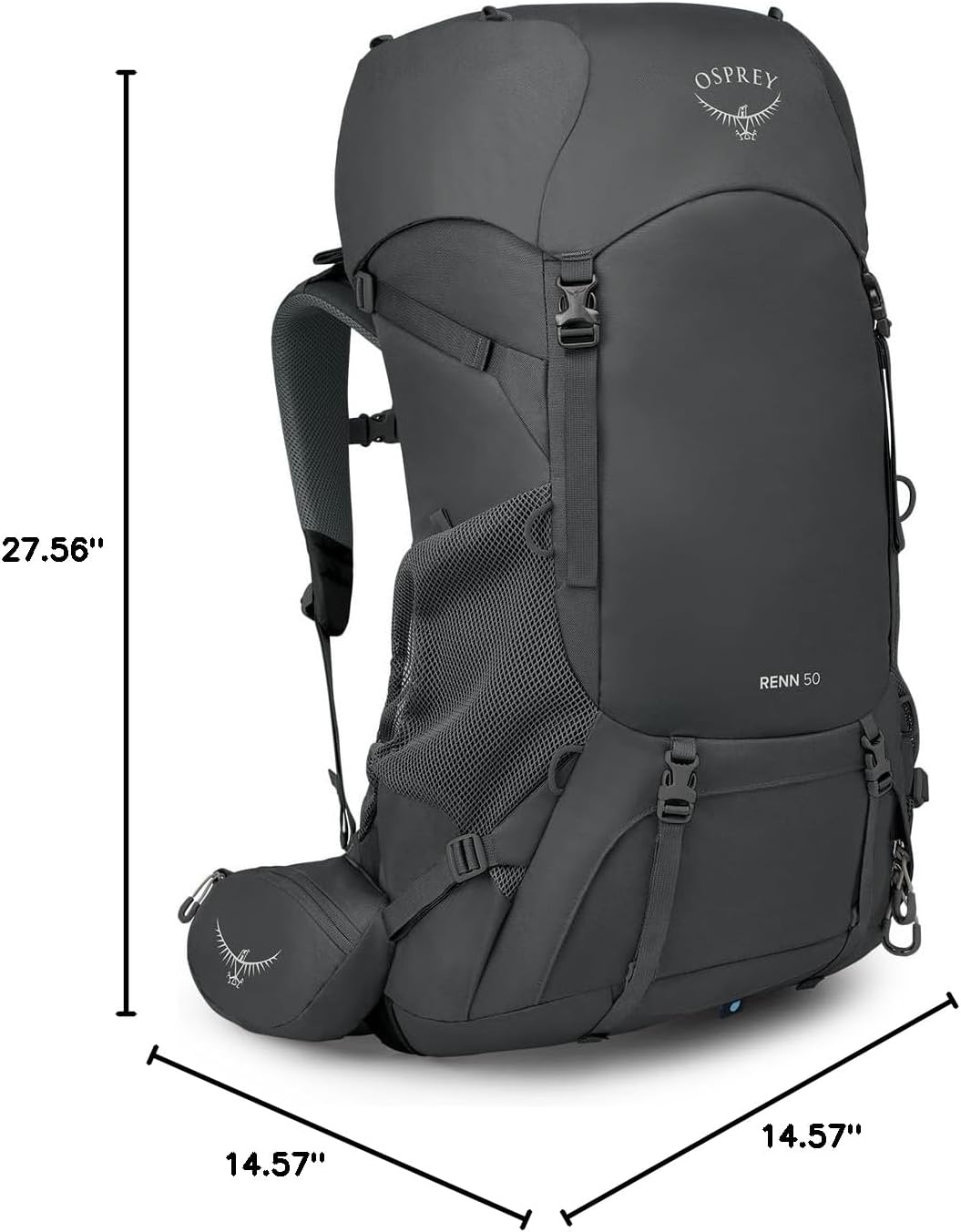 Osprey Renn 65L Womens Backpacking Backpack Cascade BlueMelon OrangeDark CharcoalGray Wolf