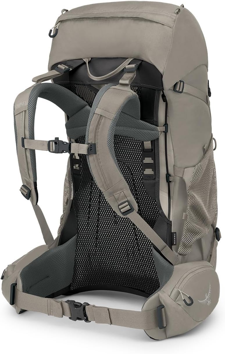 Osprey Renn 65L Womens Backpacking Backpack Cascade BlueMelon OrangePediment GreyLinen Tan