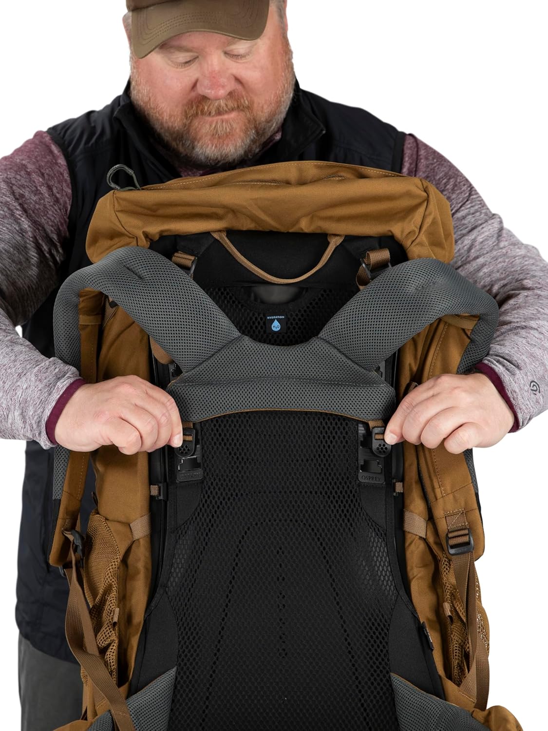 Osprey Rook 65L Mens Backpacking Backpack Dark CharcoalSilver Lining Extended FitDark CharcoalSilver Lining