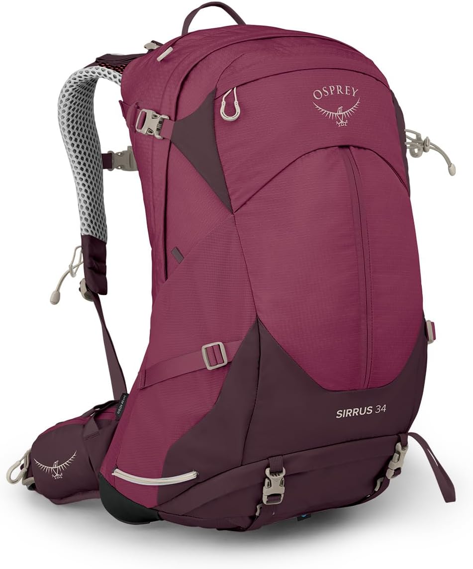 Osprey Sirrus 24L Womens Hiking Backpack Tunnel Vision GreyElderberry PurpleChiru Tan