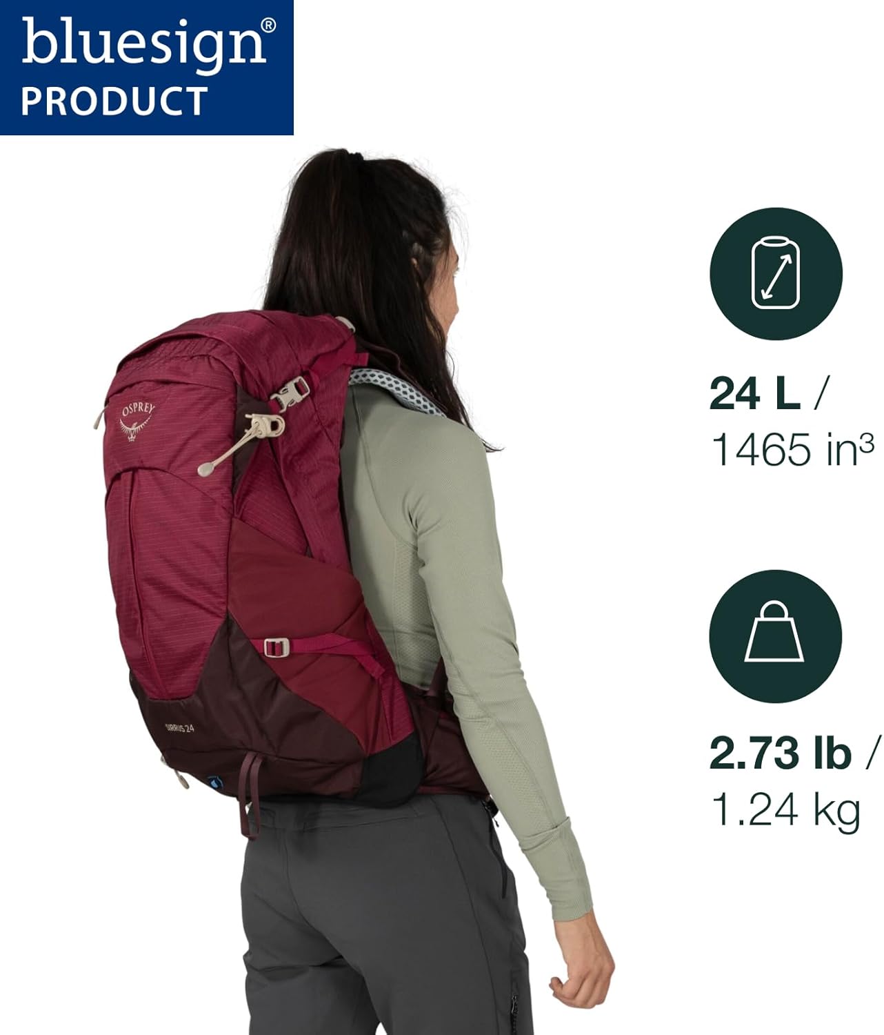 Osprey Sirrus 24L Womens Hiking Backpack Tunnel Vision GreyTunnel Vision Grey