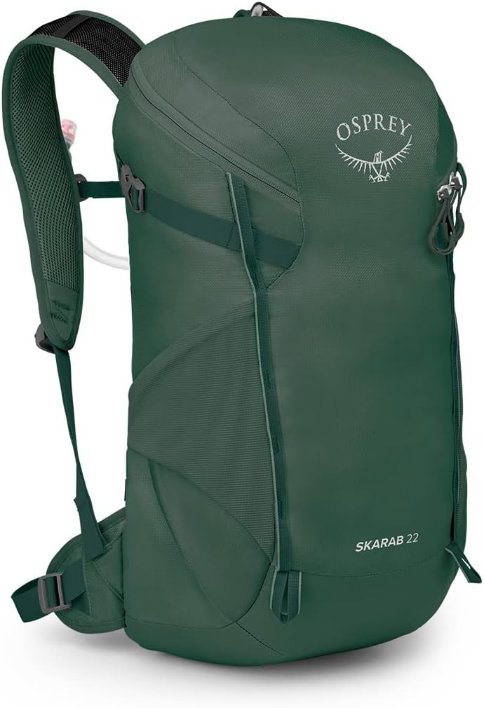 Osprey Skarab Mens Hiking Backpack with Hydraulics ReservoirTundra Green