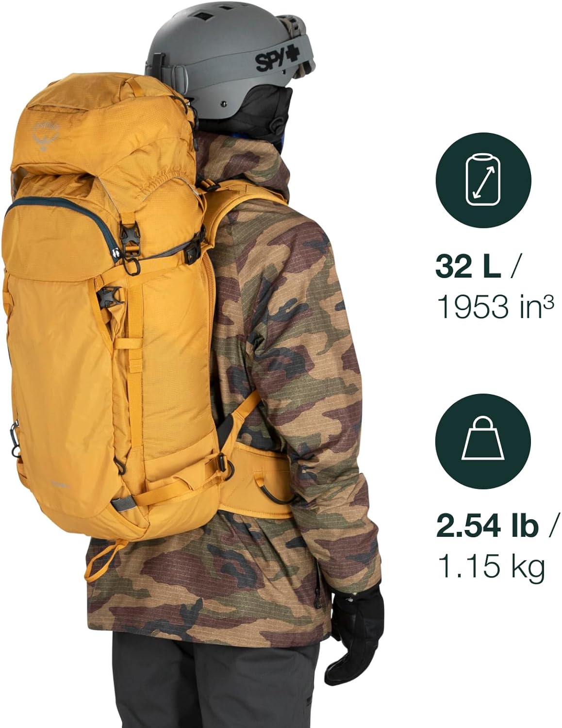Osprey Soelden 42L Mens Ski and Snowboard Backpack BlackArtisan Yellow