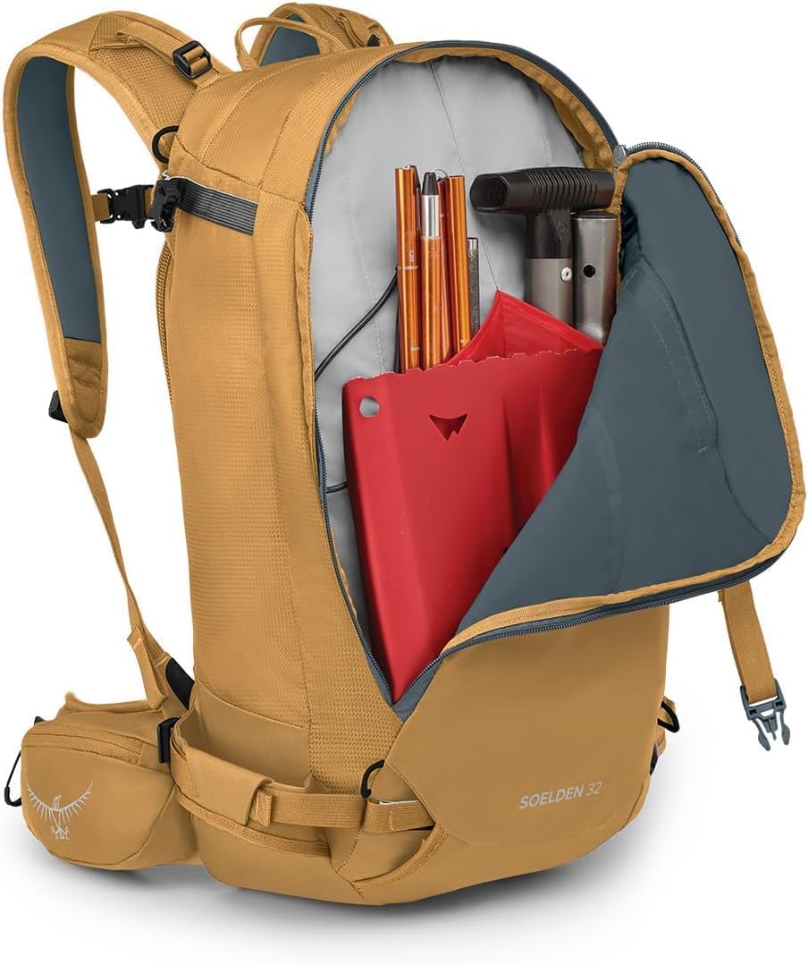Osprey Soelden 42L Mens Ski and Snowboard Backpack BlackArtisan Yellow