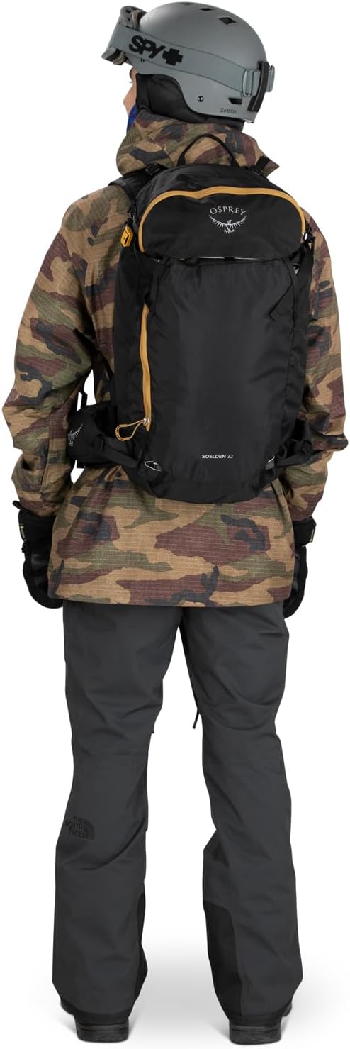 Osprey Soelden 42L Mens Ski and Snowboard Backpack BlackArtisan Yellow