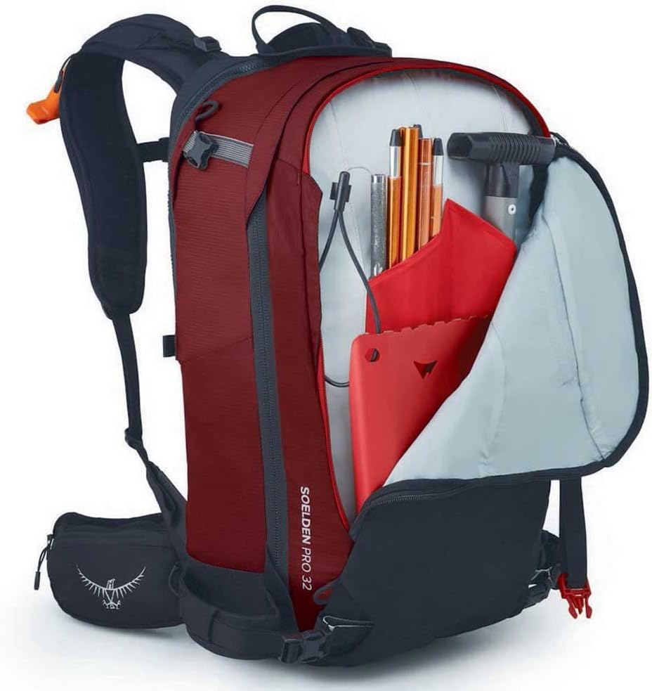 Osprey Soelden 42L Mens Ski and Snowboard Backpack BlackRed Mountain