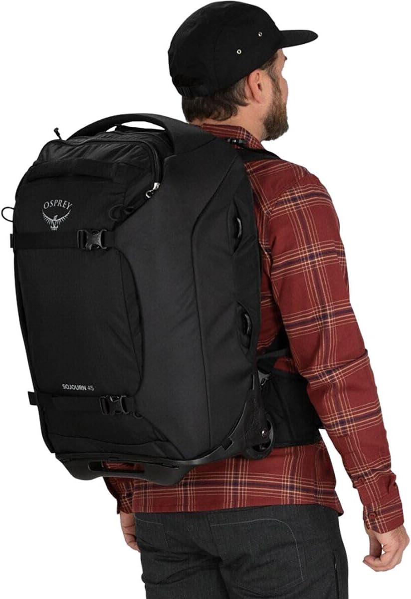 Osprey Sojourn 22quot45L Wheeled Travel Backpack with Harness Koseret GreenBlack
