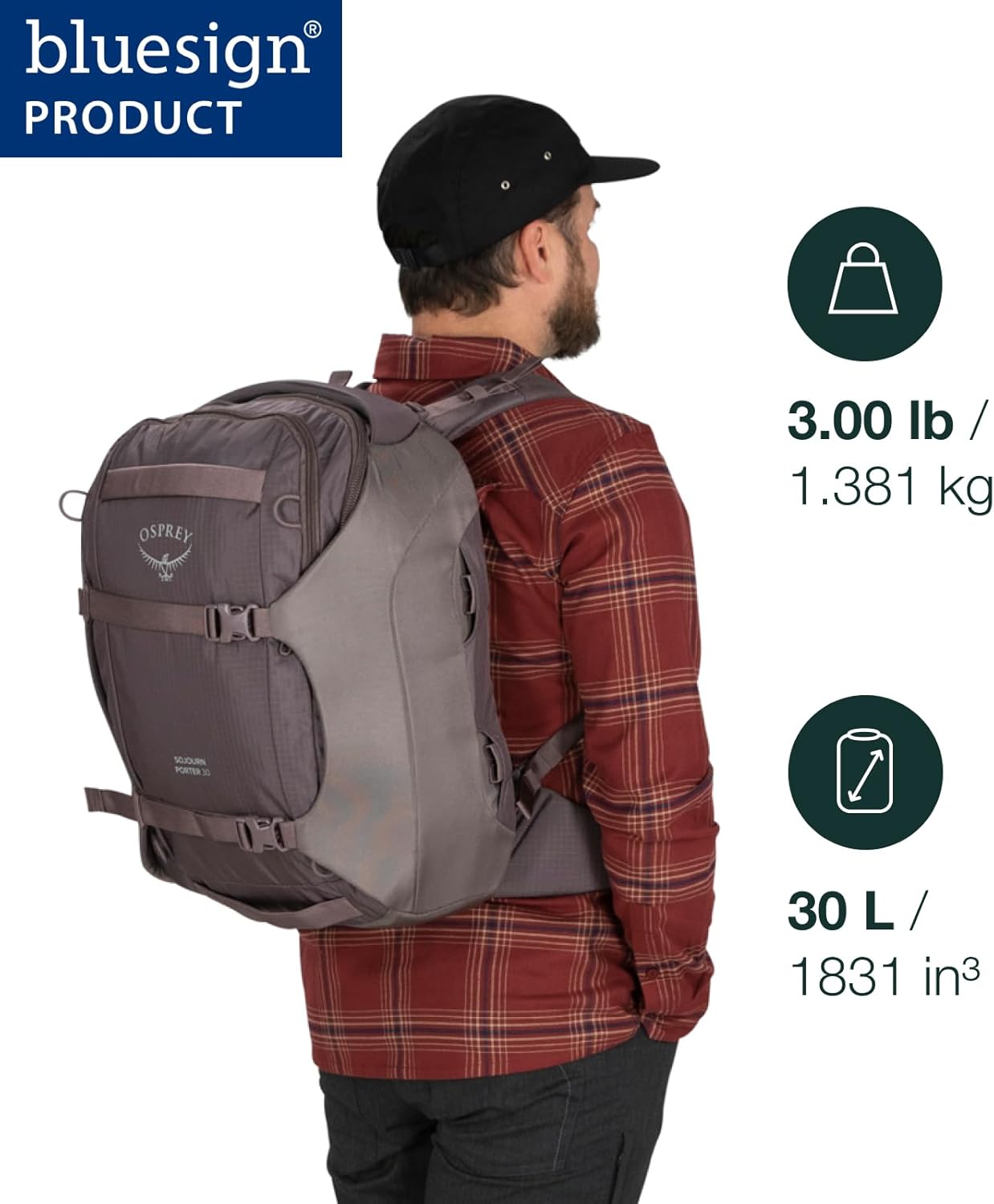 Osprey Sojourn Porter 30L Travel Backpack BlackBlack