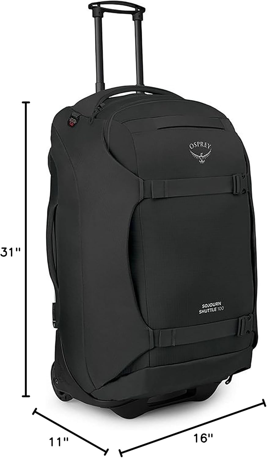 Osprey Sojourn Shuttle 30quot100L Wheeled Duffel Luggage Koseret GreenBlack