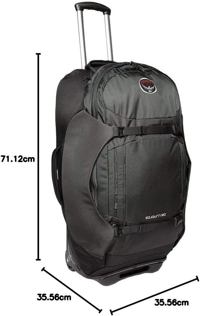 Osprey Sojourn Shuttle 30quot100L Wheeled Duffel Luggage Koseret GreenFlash Black