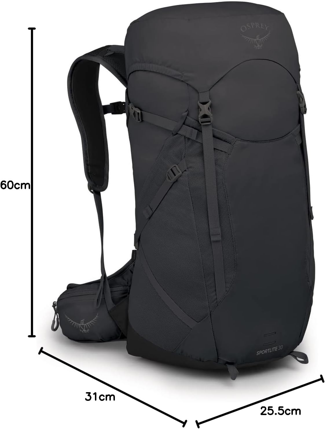Osprey Sportlite 30L Unisex Hiking BackpackDark Charcoal Grey