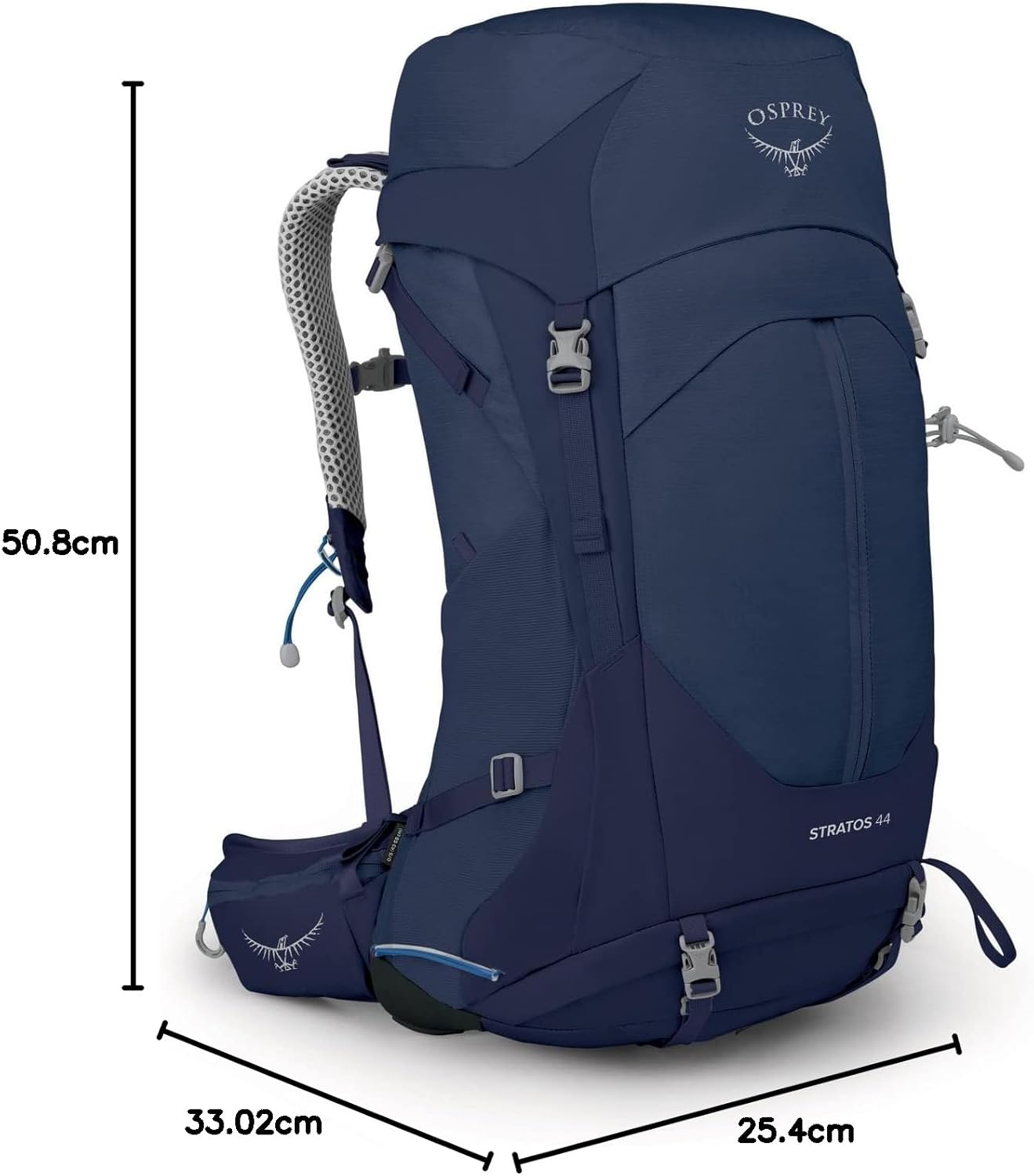 Osprey Stratos 44L Mens Hiking Backpack Cetacean BlueCetacean Blue
