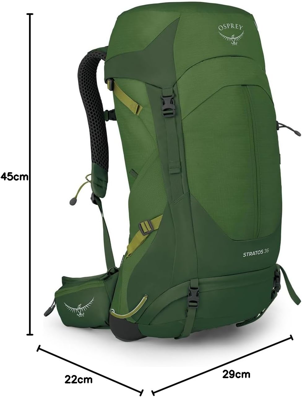 Osprey Stratos 44L Mens Hiking Backpack Cetacean BlueSeaweedMatcha Green