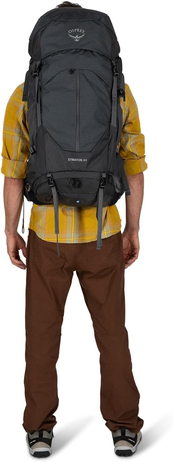 Osprey Stratos 44L Mens Hiking Backpack Cetacean BlueTunnel Vision Grey