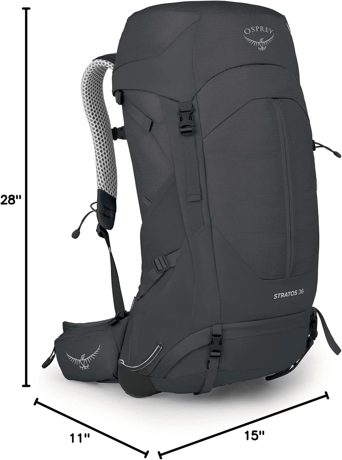 Osprey Stratos 44L Mens Hiking Backpack Cetacean BlueTunnel Vision Grey