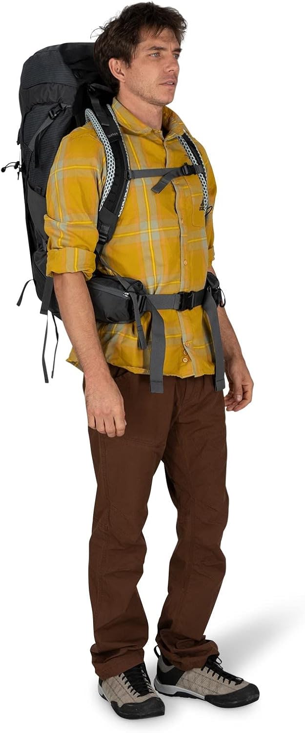 Osprey Stratos 44L Mens Hiking Backpack Cetacean BlueTunnel Vision Grey