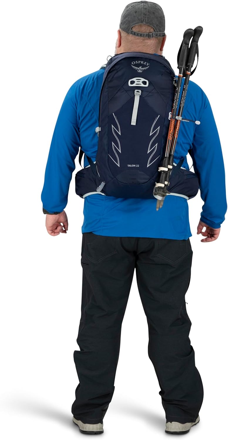 Osprey Talon 22L Mens Hiking Backpack with Hipbelt Green BeltBlack LXLCeramic Blue