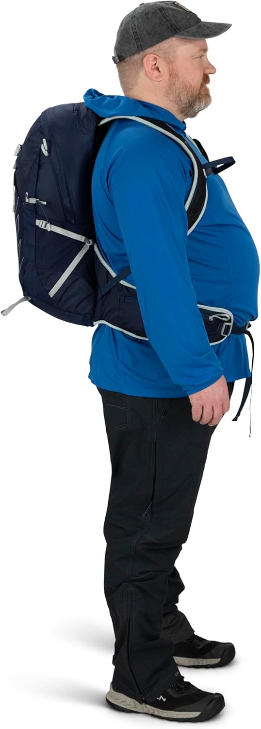 Osprey Talon 22L Mens Hiking Backpack with Hipbelt Green BeltBlack LXLCeramic Blue