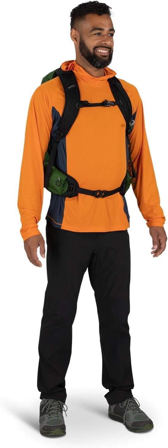 Osprey Talon 22L Mens Hiking Backpack with Hipbelt Green BeltBlack LXLSawdustEarl Grey