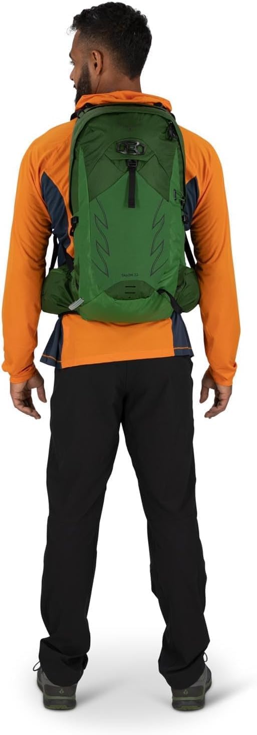 Osprey Talon 22L Mens Hiking Backpack with Hipbelt Green BeltBlack LXLSawdustEarl Grey
