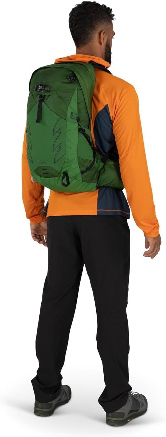 Osprey Talon 22L Mens Hiking Backpack with Hipbelt Green BeltBlack LXLSawdustEarl Grey