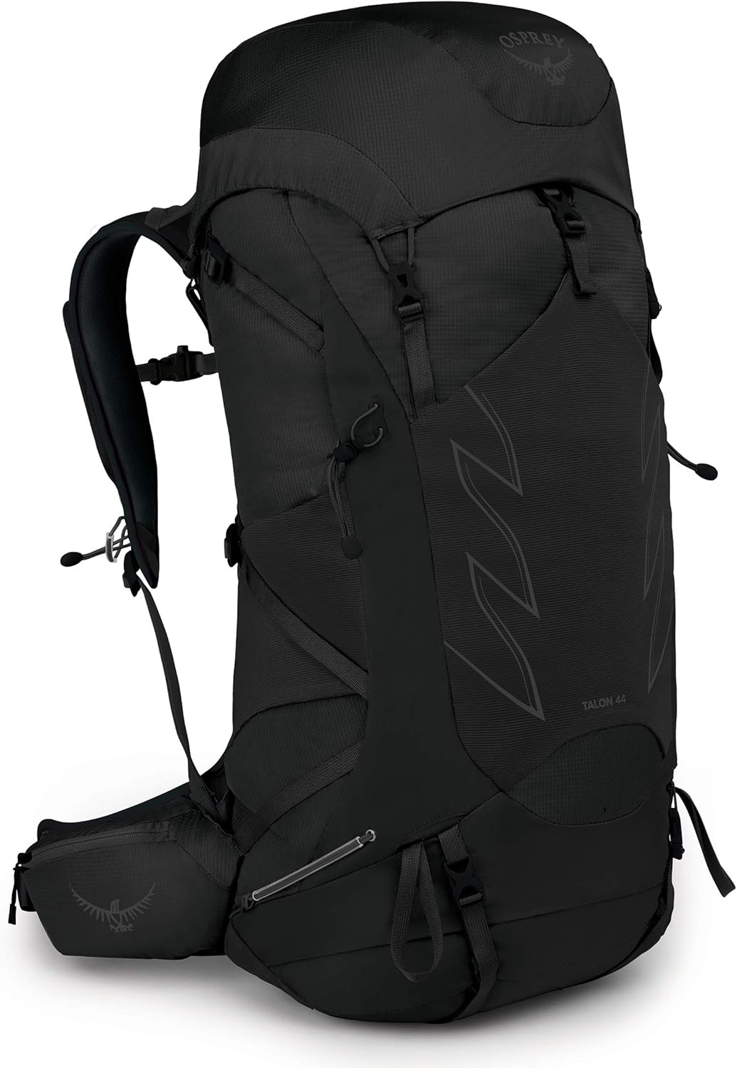 Osprey Talon 44L Mens Hiking Backpack with Hipbelt Ceramic Blue LXLStealth Black