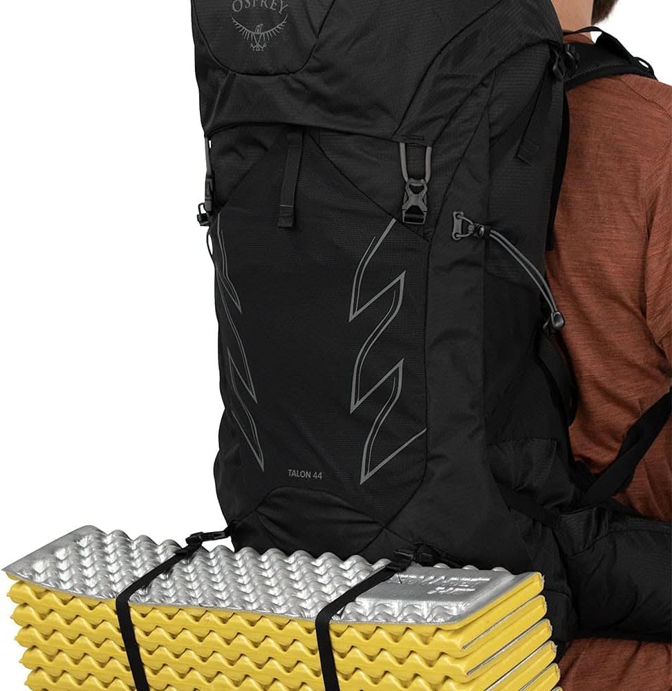 Osprey Talon 44L Mens Hiking Backpack with Hipbelt Ceramic Blue LXLStealth Black
