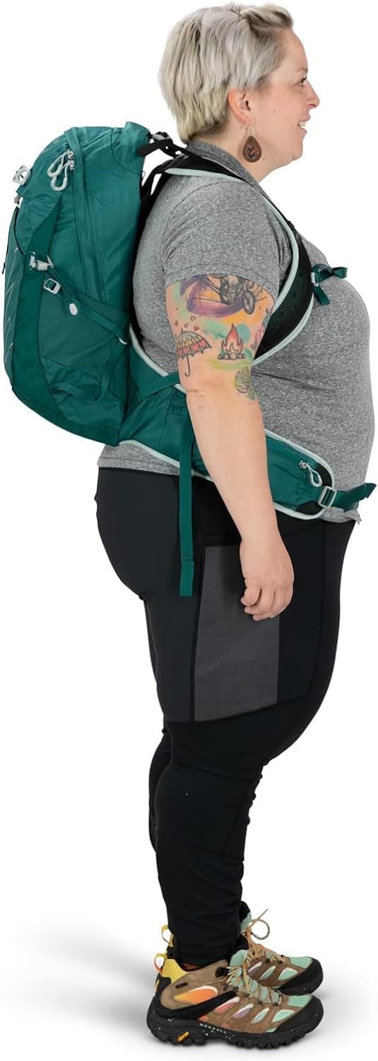 Osprey Tempest 20L Womens Hiking Backpack with Hipbelt Stealth Black WMLJasper Green