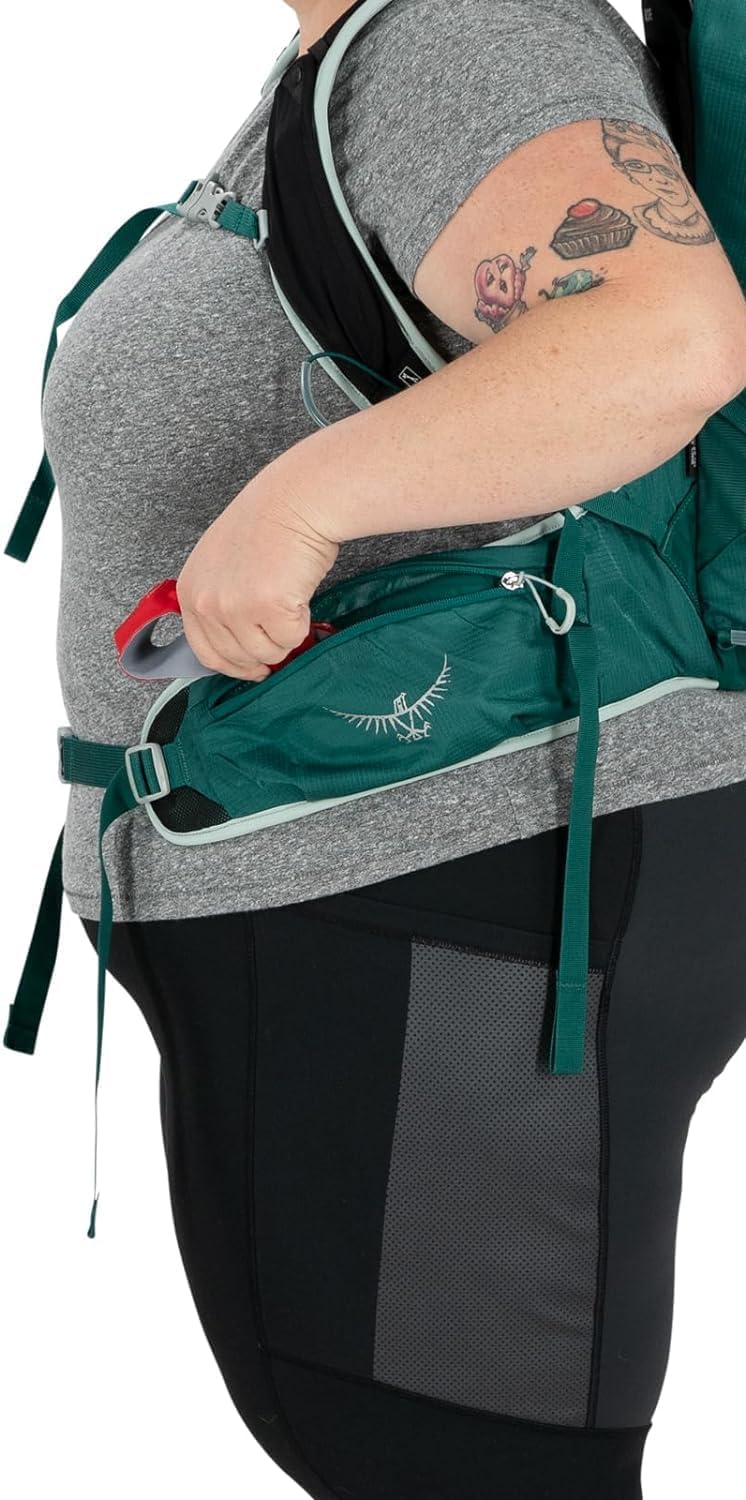 Osprey Tempest 20L Womens Hiking Backpack with Hipbelt Stealth Black WMLJasper Green