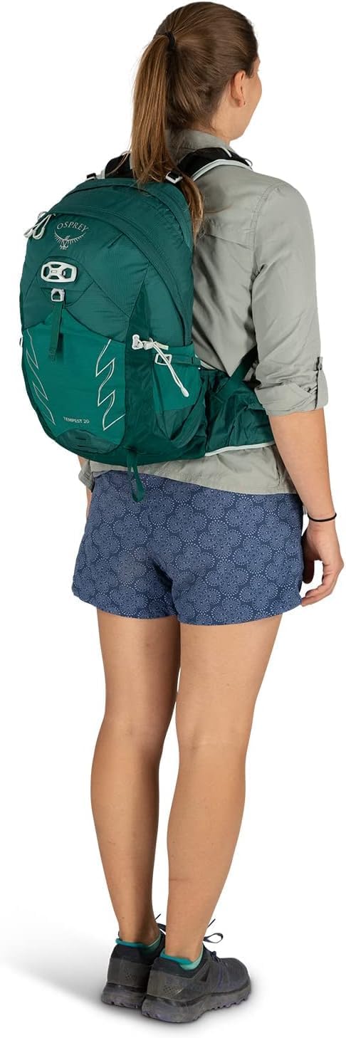 Osprey Tempest 20L Womens Hiking Backpack with Hipbelt Stealth Black WMLJasper Green