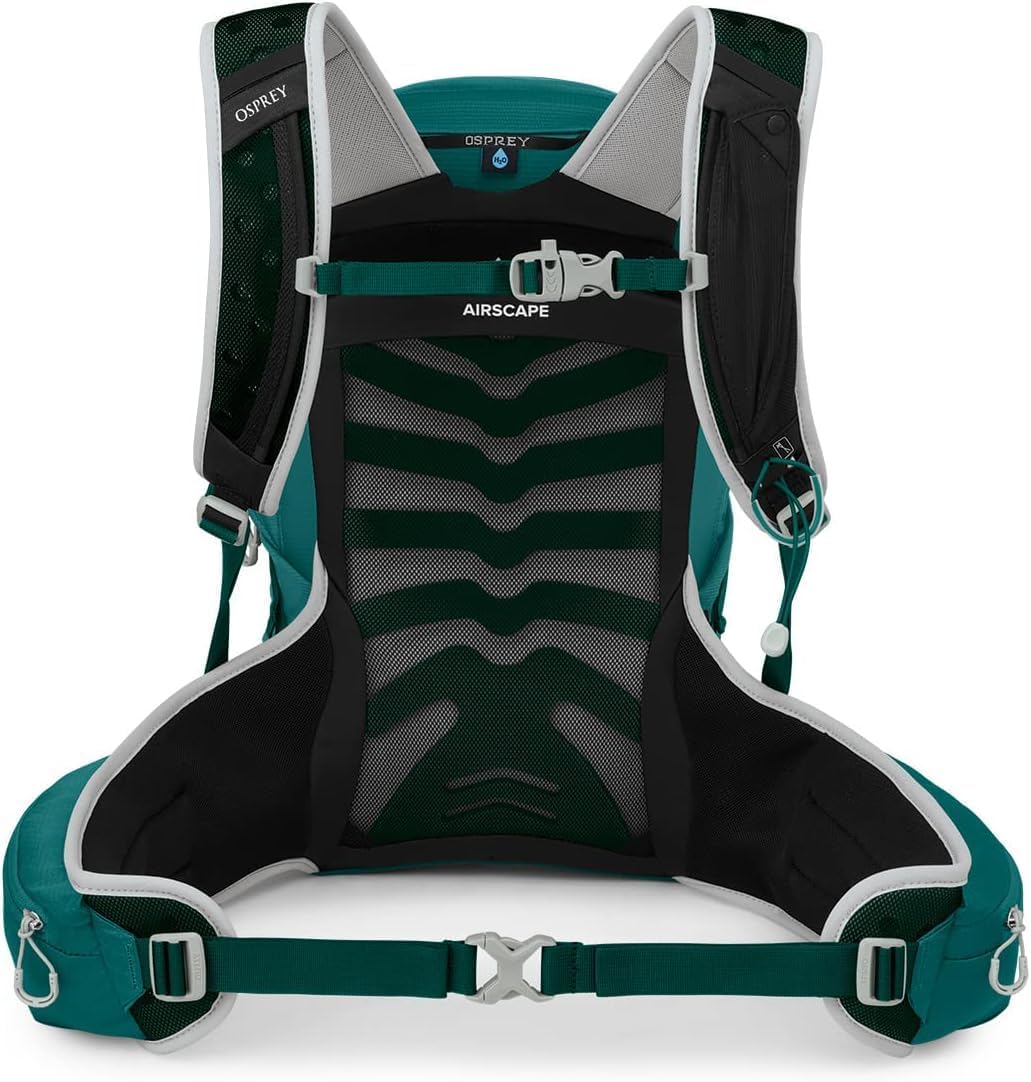 Osprey Tempest 20L Womens Hiking Backpack with Hipbelt Stealth Black WMLJasper Green