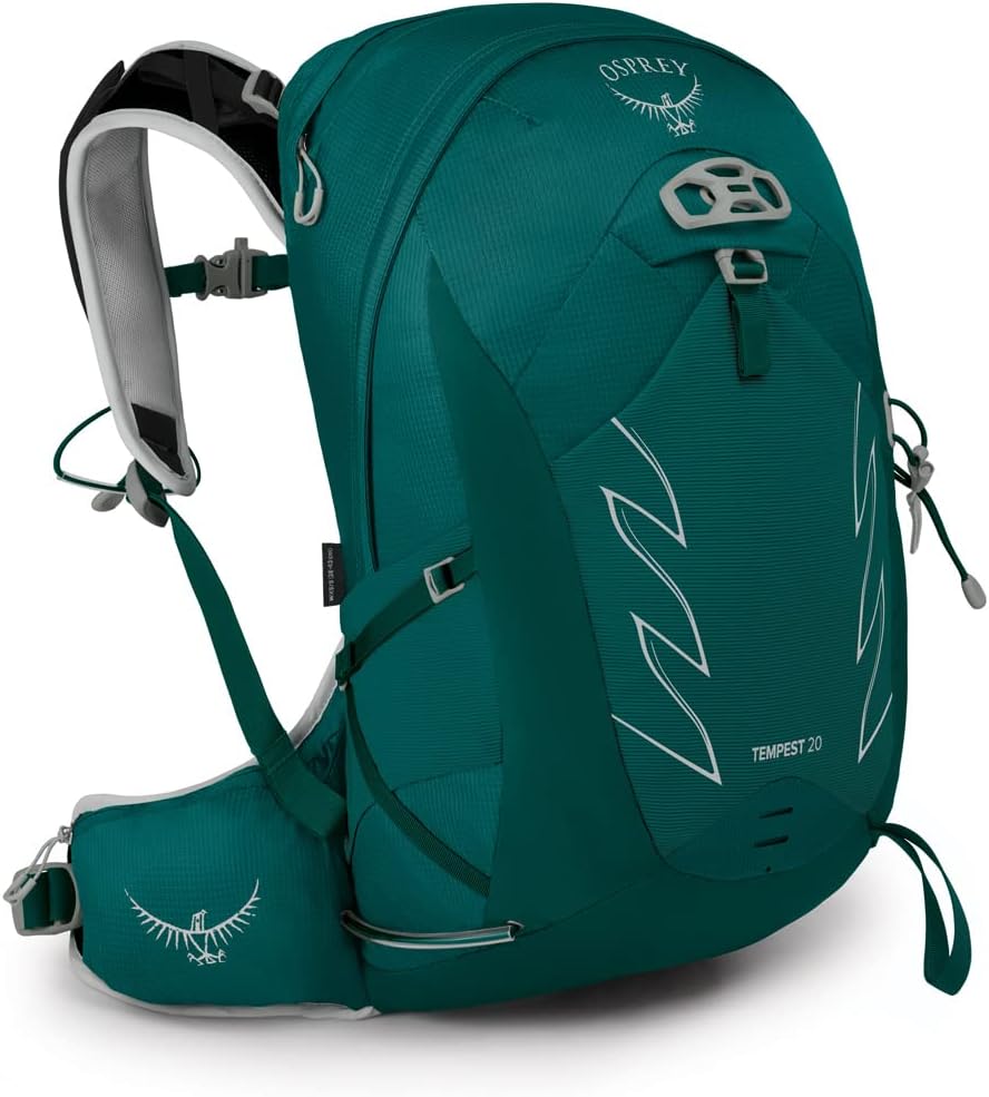 Osprey Tempest 20L Womens Hiking Backpack with Hipbelt Stealth Black WMLJasper Green