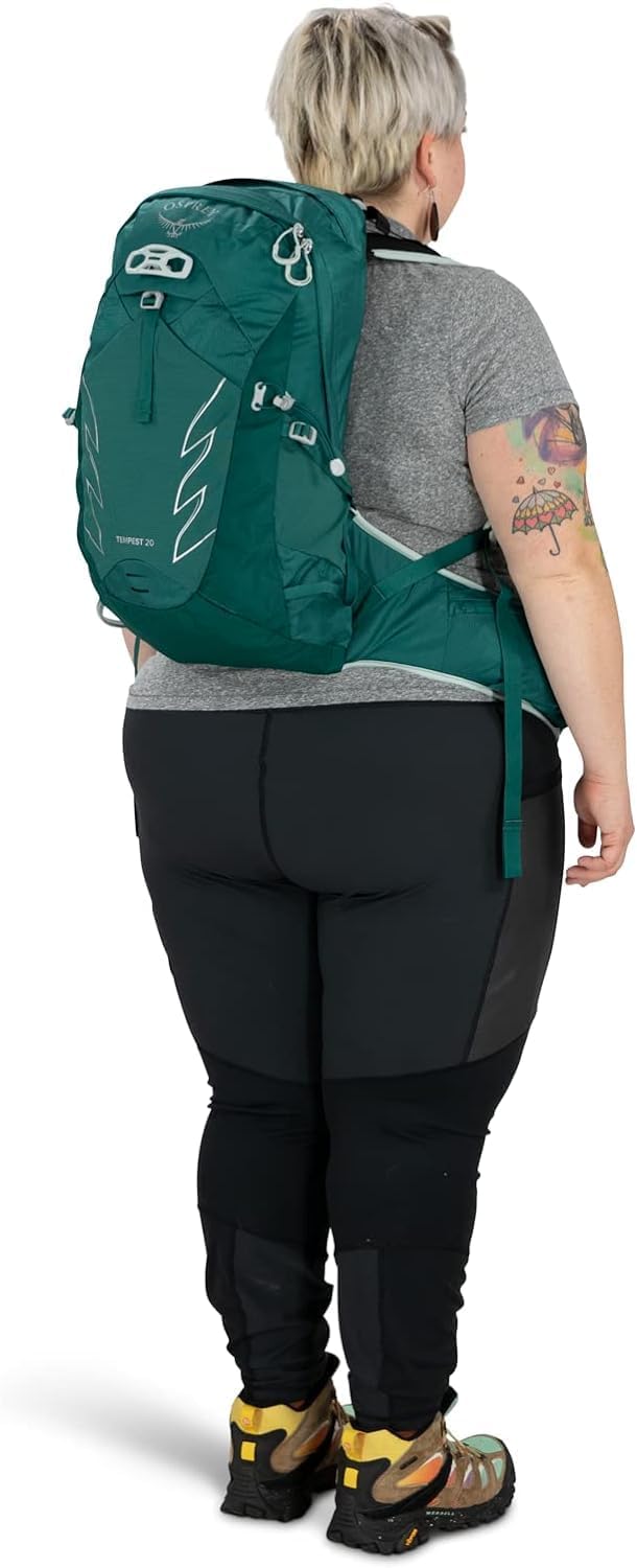 Osprey Tempest 20L Womens Hiking Backpack with Hipbelt Stealth Black WMLJasper Green