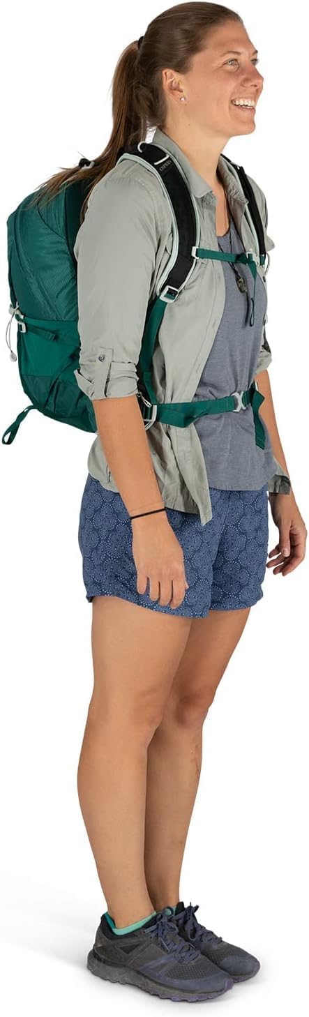 Osprey Tempest 20L Womens Hiking Backpack with Hipbelt Stealth Black WMLJasper Green