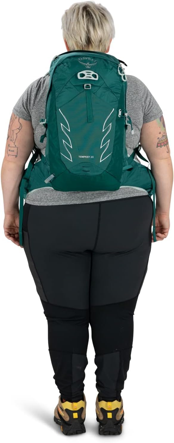 Osprey Tempest 20L Womens Hiking Backpack with Hipbelt Stealth Black WMLJasper Green