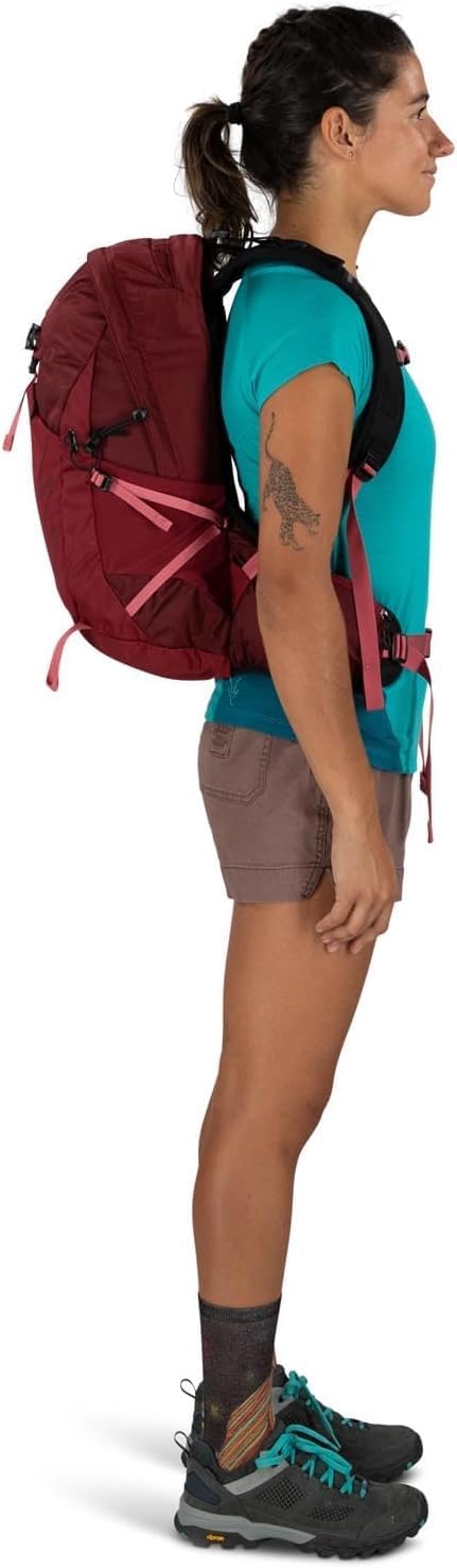 Osprey Tempest 20L Womens Hiking Backpack with Hipbelt Stealth Black WMLKakio Pink