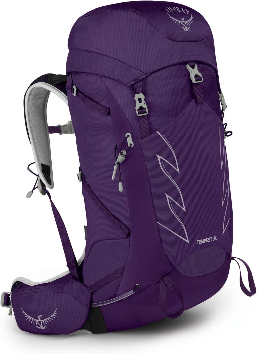 Osprey Tempest 30L Womens Hiking Backpack with Hipbelt Jasper Green WXSSViolac Purple