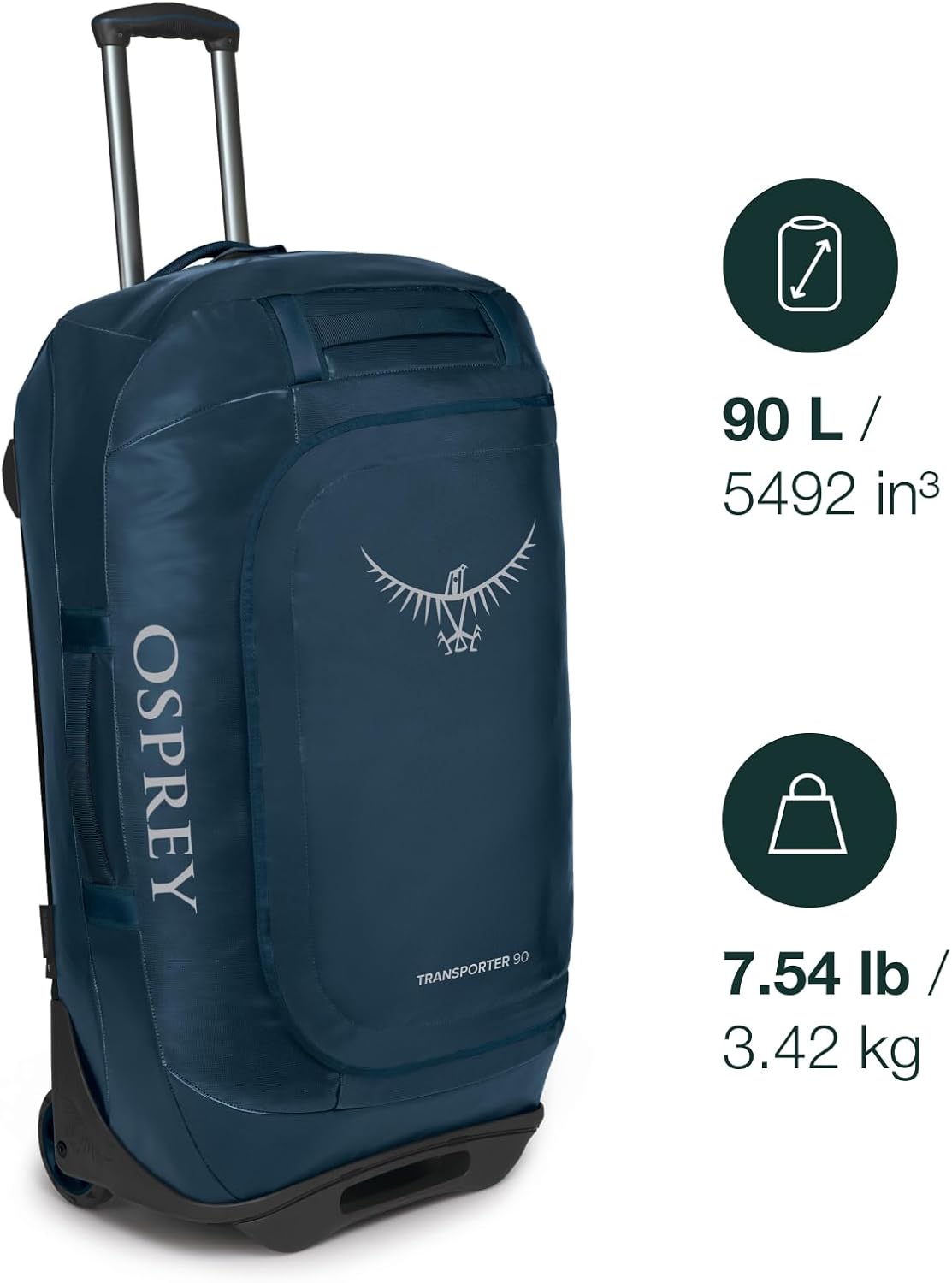 Osprey Transporter 120L Wheeled Travel Duffel Bag BlackVenturi Blue