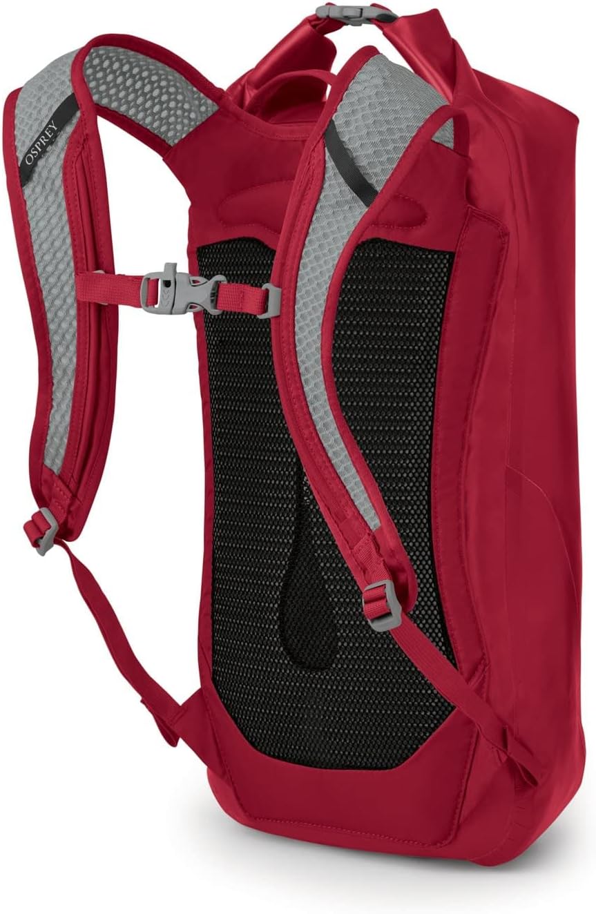 Osprey Transporter 30L Roll Top Waterproof Laptop Backpack BlackPoinsetta Red