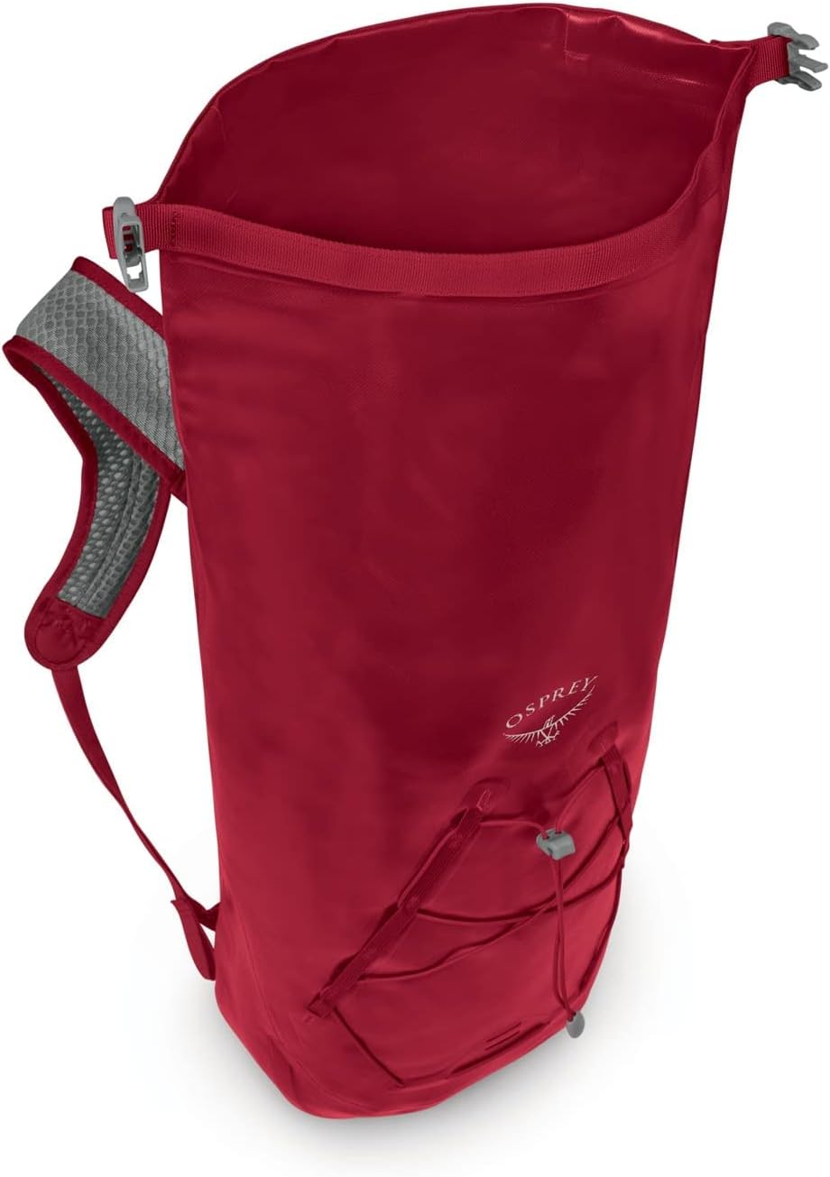 Osprey Transporter 30L Roll Top Waterproof Laptop Backpack BlackPoinsetta Red