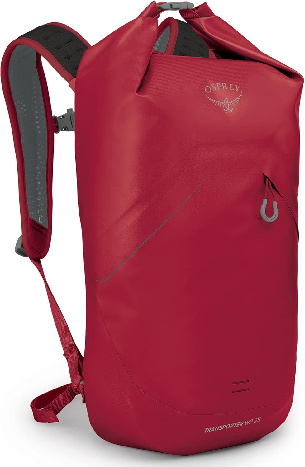 Osprey Transporter 30L Roll Top Waterproof Laptop Backpack BlackPoinsetta Red
